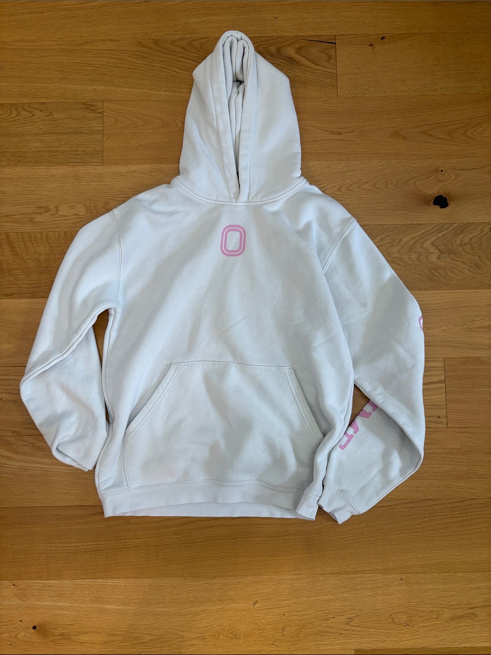 Kids Overtime White Hoodie with Pink Accent - Cozy Pullover